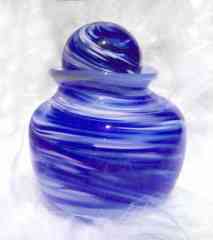 Blue Swirl Memorial Urn